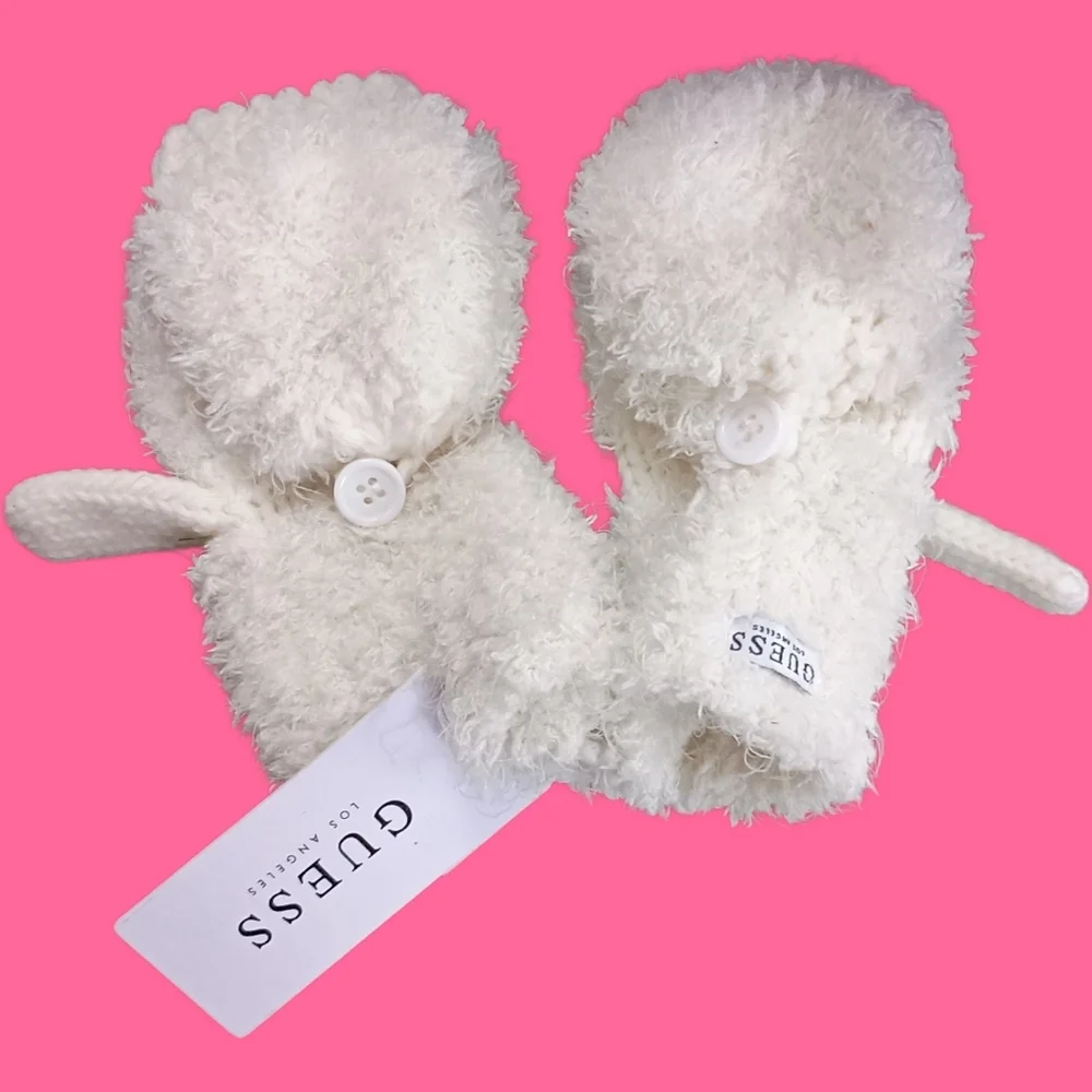 Guess Ivory Convertible Mittens OS NWT